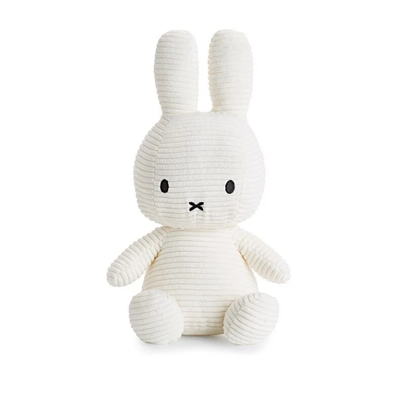 Peluche Miffy velours côtelé blanc - 33 cm signée Bon Ton Toys