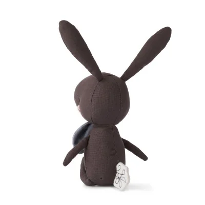 Peluche Lapin Gris dans boîte cadeau signée Picca Loulou, vue de dos Peluche Lapin Gris dans boîte cadeau signée Picca Loulou, vue de dos