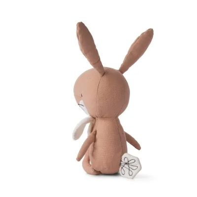 Peluche Lapin Rose dans boîte cadeau signée Picca Loulou, vue de dos Peluche Lapin Rose dans boîte cadeau signée Picca Loulou, vue de dos