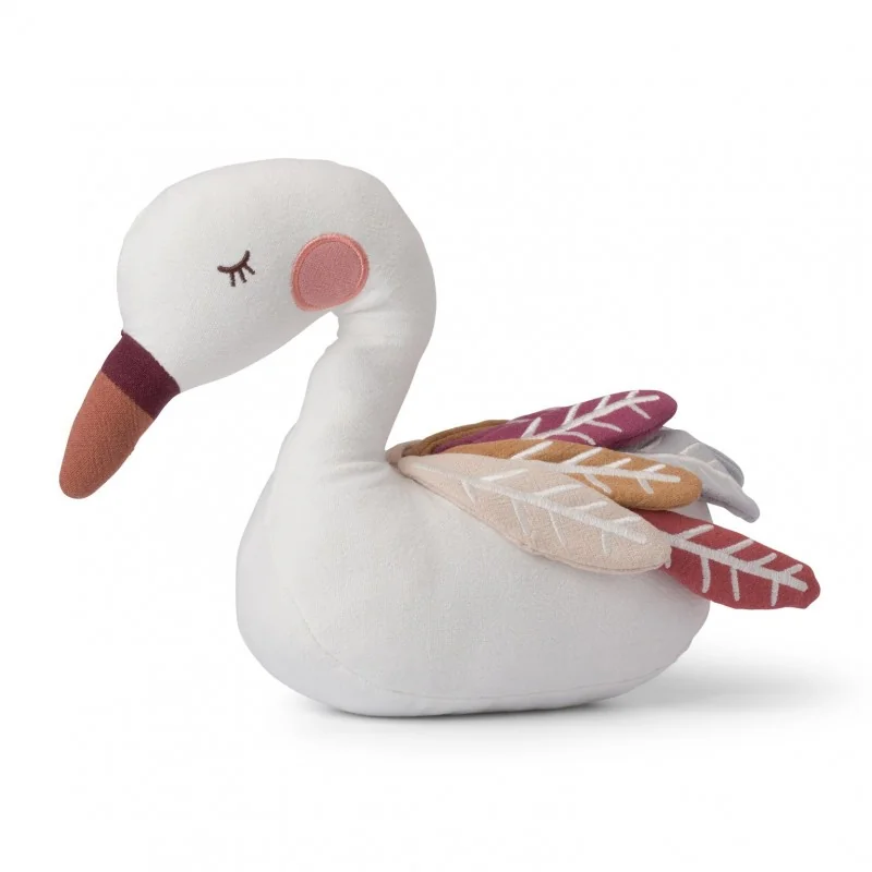 Peluche cygne Susie avec ailes multicolores signée Picca Loulou
