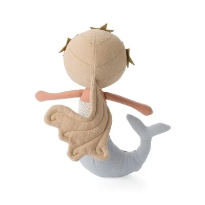 Peluche Sirène blonde Pearl signée Picca Loulou, vue de dos Peluche Sirène blonde Pearl signée Picca Loulou, vue de dos