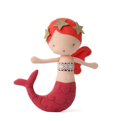 Peluche sirène rousse Isla signée Picca Loulou
