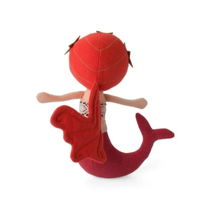 Peluche sirène rousse Isla signée Picca Loulou, vue de dos