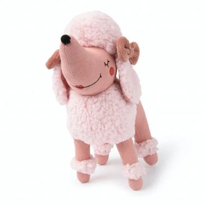 Peluche caniche rose Patricia signée Picca Loulou Peluche caniche rose Patricia signée Picca Loulou