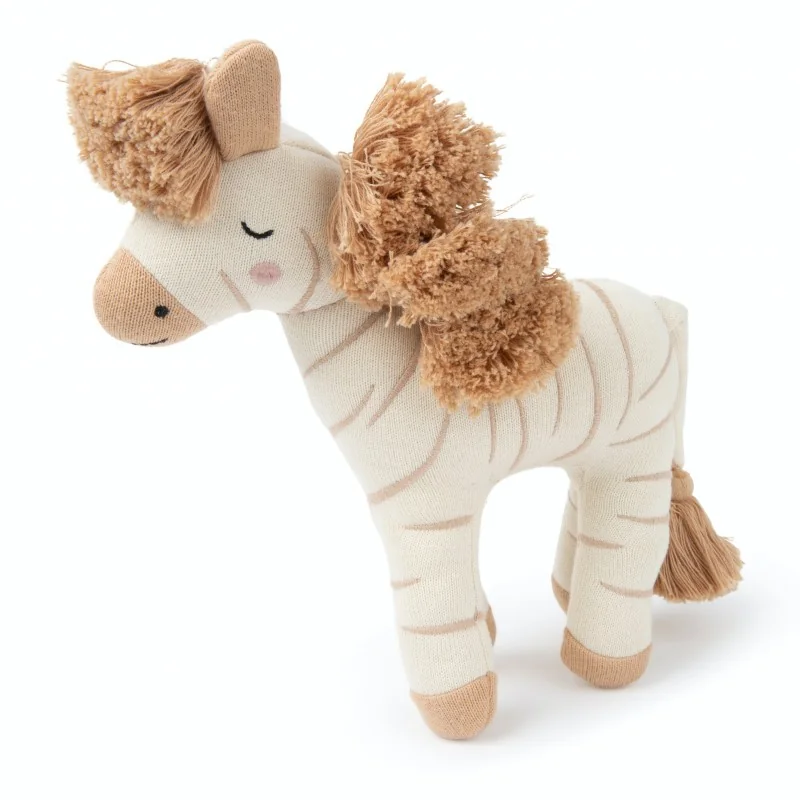 Peluche zèbre Ziggy naturel en coton bio signée Picca Loulou