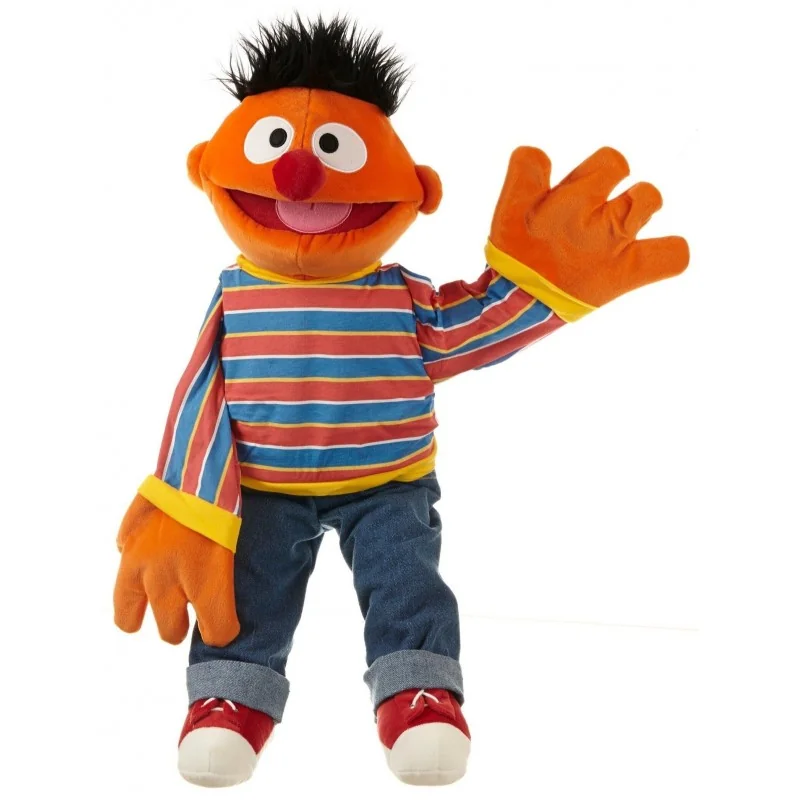Peluche marionnette Ernest de 1 rue Sésame - 65 cm signée Living Puppets Peluche marionnette Ernest de 1 rue Sésame - 65 cm signée Living Puppets