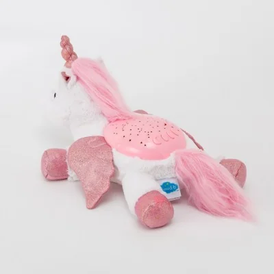 Veilleuse peluche à projection lumineuse Twilight Buddies Licorne signée Cloud b, vue de dos Veilleuse peluche à projection lumineuse Twilight Buddies Licorne signée Cloud b, vue de dos