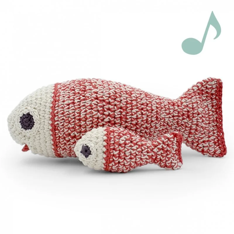 Boite à Musique Salomon le Poisson 100% coton bio signée MyuM Boite à Musique Salomon le Poisson 100% coton bio signée MyuM