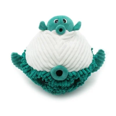 Peluche Gobetou le poisson globe maman et son bébé de la collection Ptipotos de la marque Les Deglingos, vue de dessous Peluche Gobetou le poisson globe maman et son bébé de la collection Ptipotos de la marque Les Deglingos, vue de dessous