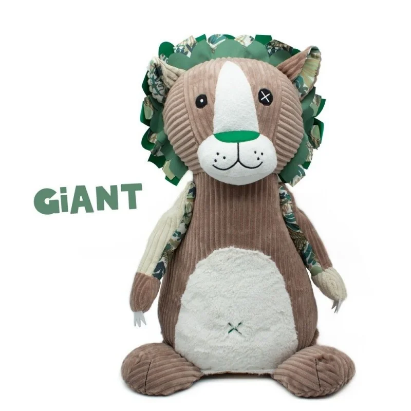 Peluche géante Jélékros le lion - 60 cm signée Les Déglingos