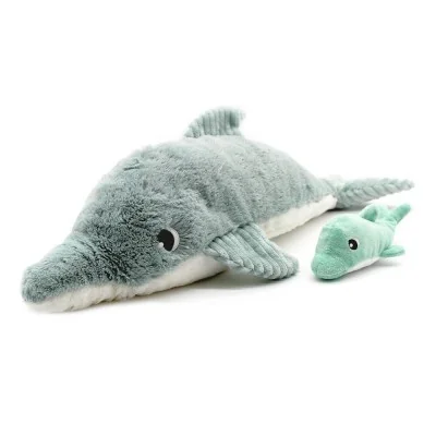 Peluche dauphin Tofou maman et son bébé menthe Ptipotos signée Les Deglingos