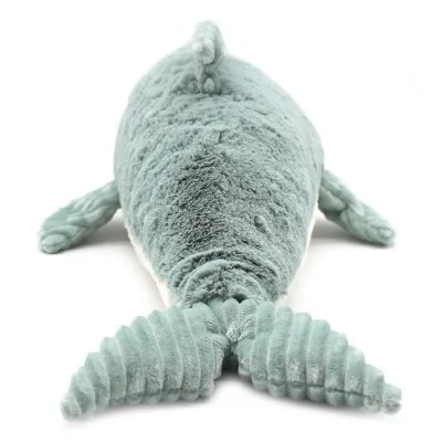 Peluche dauphin Tofou maman et son bébé menthe Ptipotos signée Les Deglingos, vue de dos