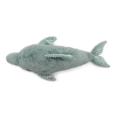 Peluche dauphin Tofou maman et son bébé menthe Ptipotos signée Les Deglingos, vue de dessus