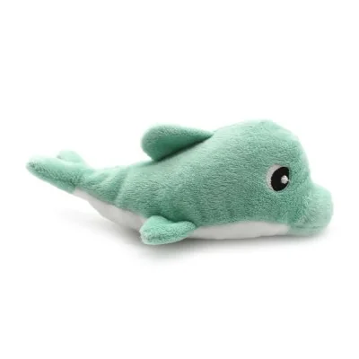 Peluche dauphin Tofou maman et son bébé menthe Ptipotos signée Les Deglingos, bébé vu de profil