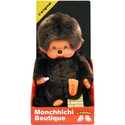 Peluche Kiki Monchhichi l'original signée Bandai, dans sa boîte d'emballage Peluche Kiki Monchhichi l'original signée Bandai, dans sa boîte d'emballage