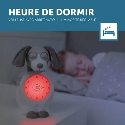 Réveil Veilleuse Davy le chien - Rose signé Zazu; il est l'heure de dormir Réveil Veilleuse Davy le chien - Rose signé Zazu; il est l'heure de dormir