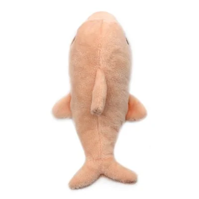 Peluche dauphin Tofou maman et son bébé rose signée Les Deglingos, vue de dessus du bébé