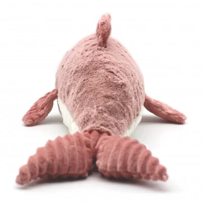 Peluche dauphin Tofou maman et son bébé rose signée Les Deglingos, vue de dos