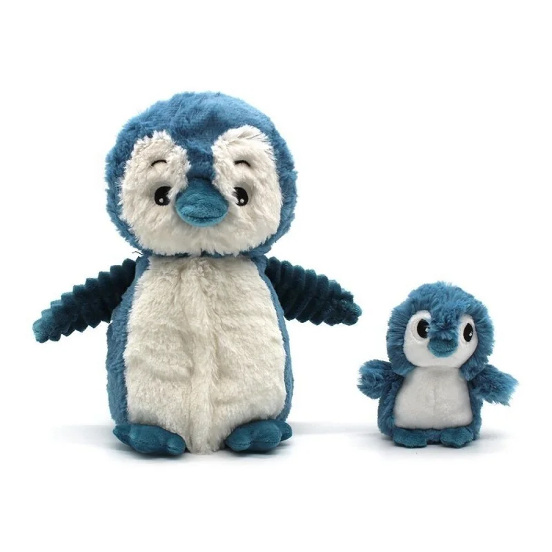 Peluche pingouin Iglou maman et son bébé bleu signée Les Deglingos