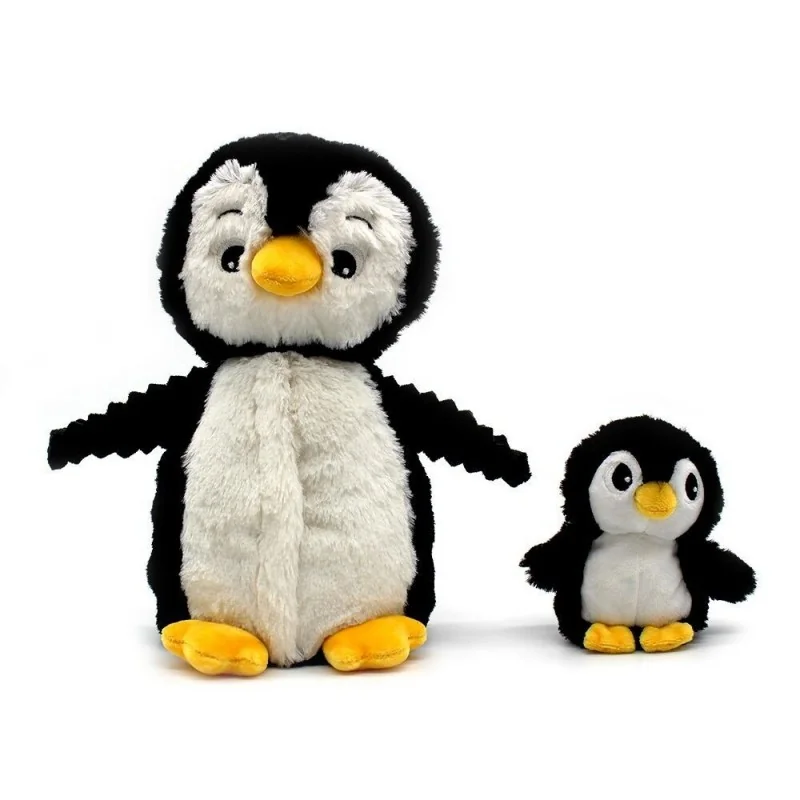 Peluche pingouin Iglou maman et son bébé noir signée Les Deglingos