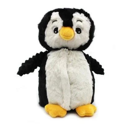 Peluche pingouin Iglou maman et son bébé noir signée Les Deglingos, mama vue de face