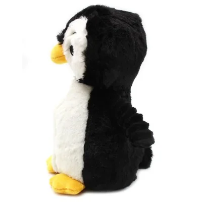 Peluche pingouin Iglou maman et son bébé noir signée Les Deglingos, maman vue de profil