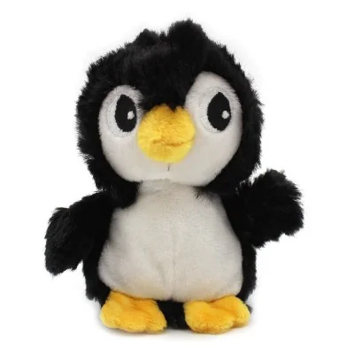 Peluche pingouin Iglou maman et son bébé noir signée Les Deglingos, bébé vu de face