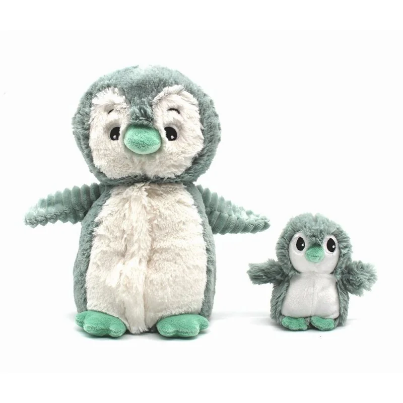 Peluche pingouin Iglou maman et son bébé menthe signée Les Deglingos