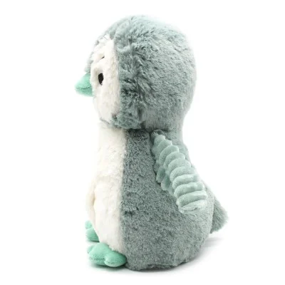 Peluche pingouin Iglou maman menthe signée Les Deglingos, vue de profil