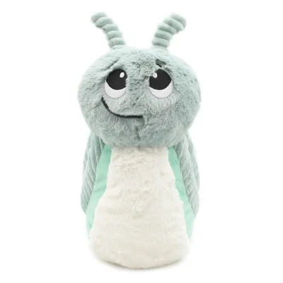 Peluche escargot Speedou maman et son bébé vert menthe signée Les Deglingos, vue de face de la maman Peluche escargot Speedou maman et son bébé vert menthe signée Les Deglingos, vue de face de la maman