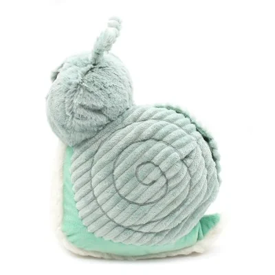 Peluche escargot Speedou maman et son bébé vert menthe signée Les Deglingos, vue de profil de la maman Peluche escargot Speedou maman et son bébé vert menthe signée Les Deglingos, vue de profil de la maman