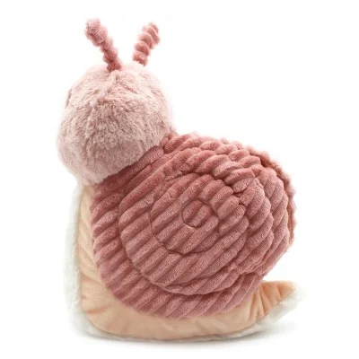 Peluche escargot Speedou maman et son bébé rose signée Les Deglingos, avec son bébé sur le dos, maman vue de profil Peluche escargot Speedou maman et son bébé rose signée Les Deglingos, avec son bébé sur le dos, maman vue de profil
