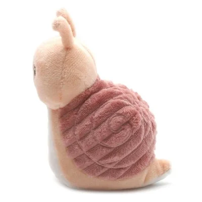Peluche escargot Speedou maman et son bébé rose signée Les Deglingos, avec son bébé sur le dos, bébé vu de profil Peluche escargot Speedou maman et son bébé rose signée Les Deglingos, avec son bébé sur le dos, bébé vu de profil