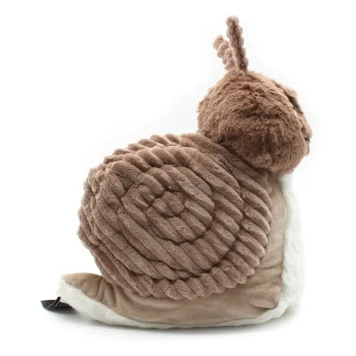 Peluche escargot Speedou maman et son bébé brun signée Les Deglingos, vue de profil de la maman Peluche escargot Speedou maman et son bébé brun signée Les Deglingos, vue de profil de la maman