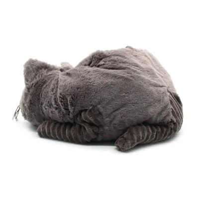 Peluche chat Miaou maman et son bébé gris signée Les Deglingos, maman vue de dos Peluche chat Miaou maman et son bébé gris signée Les Deglingos, maman vue de dos