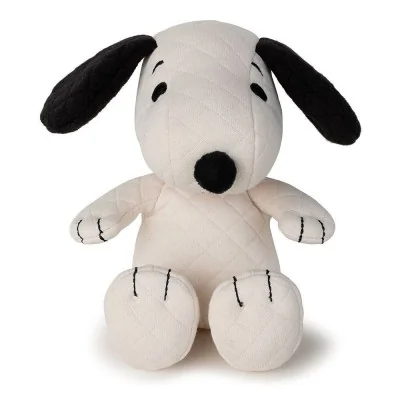 Peluche Snoopy matelassé crème dans boite cadeau - 17 cm, vue de face