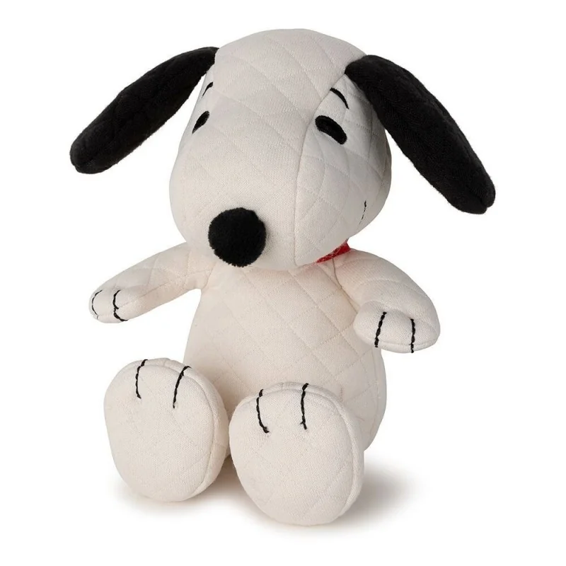 Peluche Snoopy matelassé crème dans boite cadeau - 17 cm