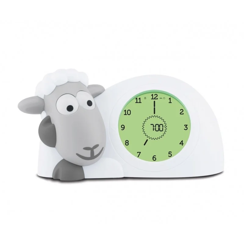 Accompagnateur de sommeil avec Réveil et Veilleuse Sam l'Agneau gris de la marque Zazu Accompagnateur de sommeil avec Réveil et Veilleuse Sam l'Agneau gris de la marque Zazu
