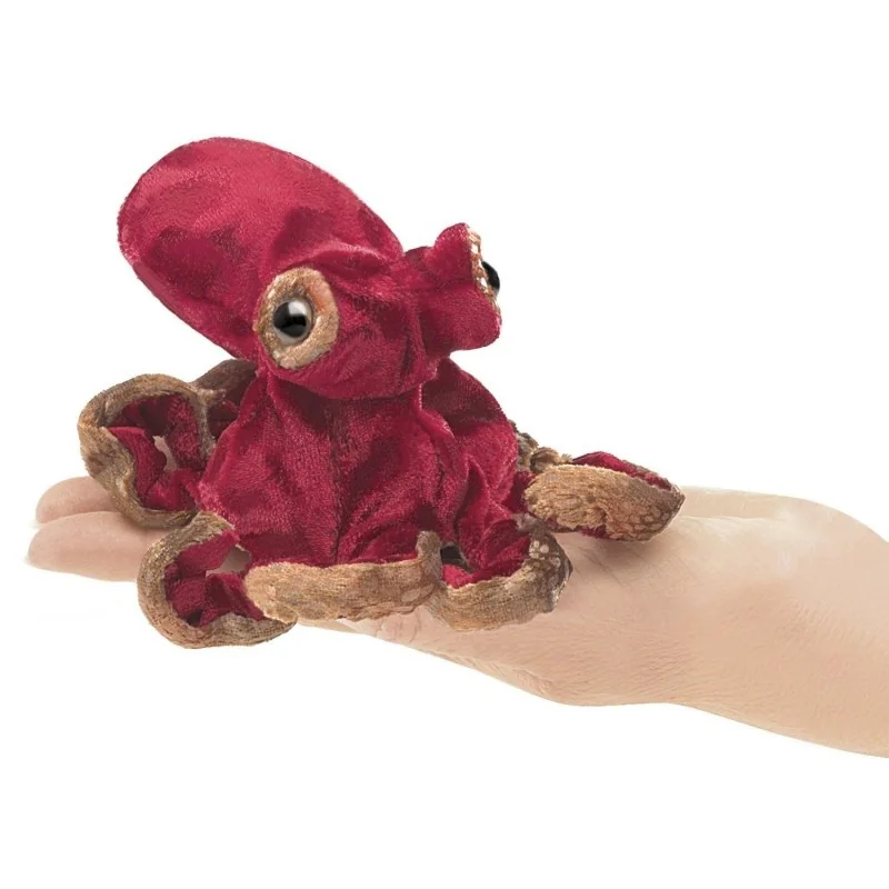 Marionnette à doigt Mini pieuvre rouge signée Folkmanis