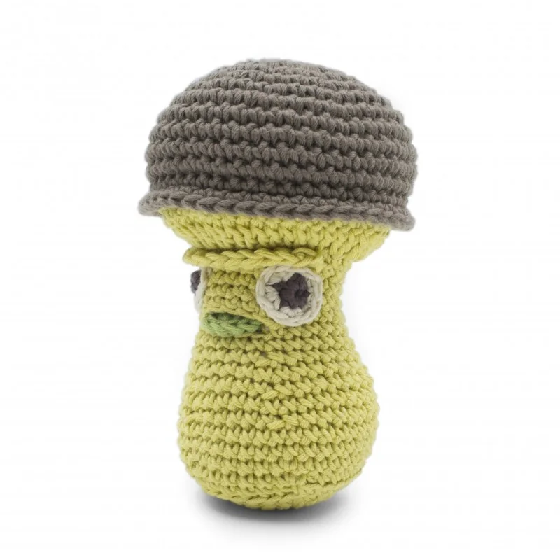 Percy le cèpe - hochet en coton bio signé MyuM Percy le cèpe - hochet en coton bio signé MyuM