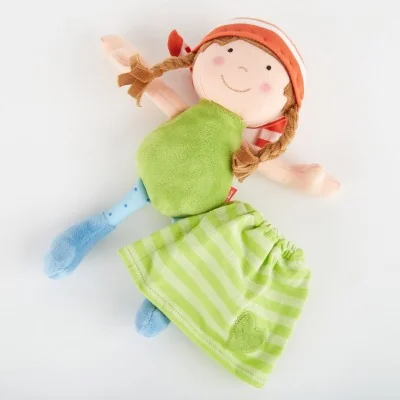 Poupée de chiffon Brenda Bilipup vert signée Sigikid, avec sa robe enlevée
