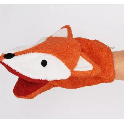 Gant de toilette marionnette renard en coton bio signé Fürnis