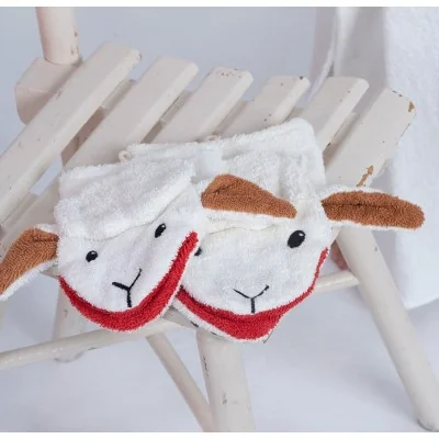 Gant de toilette marionnette mouton en coton bio signé Fürnis Gant de toilette marionnette mouton en coton bio signé Fürnis