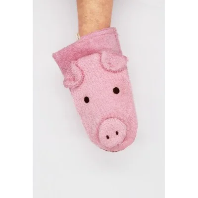 Gant de toilette marionnette cochon en coton bio signé Fürnis Gant de toilette marionnette cochon en coton bio signé Fürnis