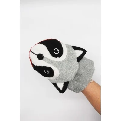 Gant de toilette marionnette raton laveur en coton bio signée Fürnis