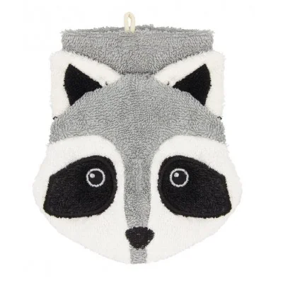 Gant de toilette marionnette raton laveur en coton bio signée Fürnis