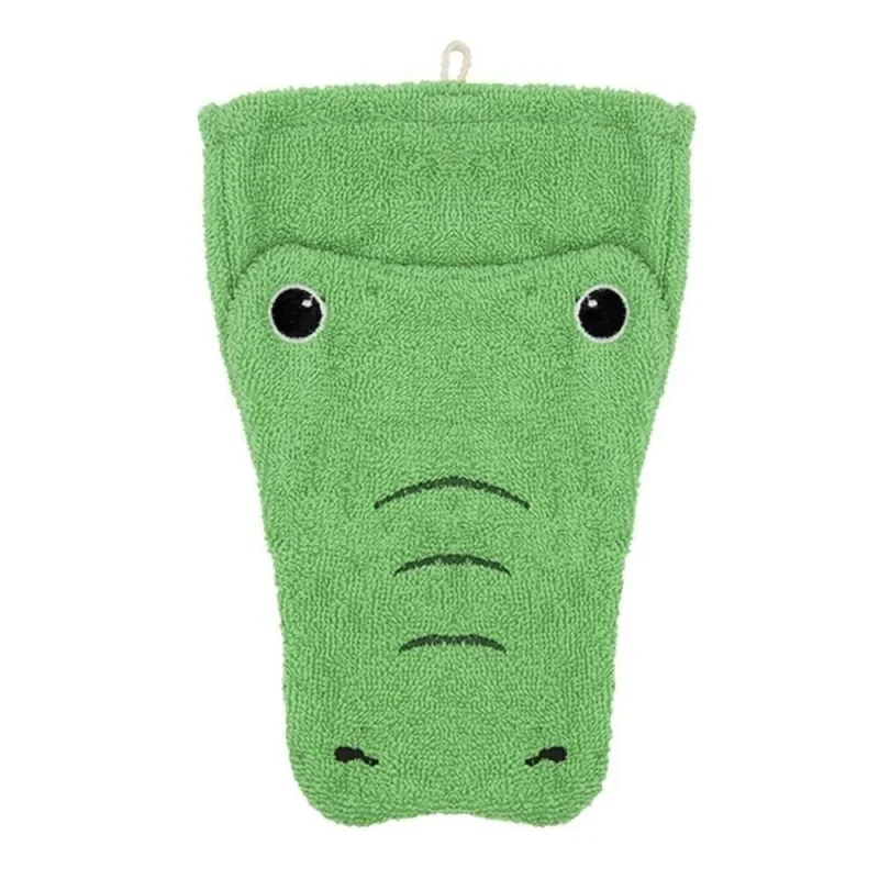 Gant de toilette marionnette crocodile en coton bio signé Fürnis Gant de toilette marionnette crocodile en coton bio signé Fürnis
