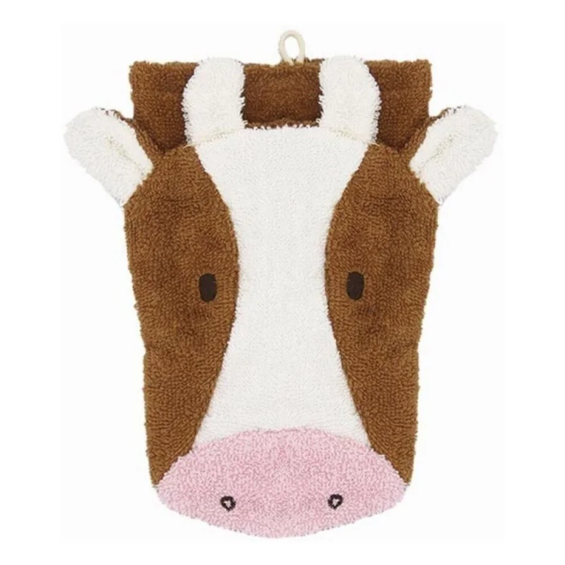 Gant de toilette marionnette vache en coton bio signé Fürnis