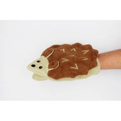 Gant de toilette marionnette hérisson en coton bio signé Fürnis Gant de toilette marionnette hérisson en coton bio signé Fürnis