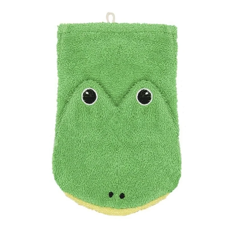 Gant de toilette marionnette grenouille en coton bio signé Fürnis Gant de toilette marionnette grenouille en coton bio signé Fürnis